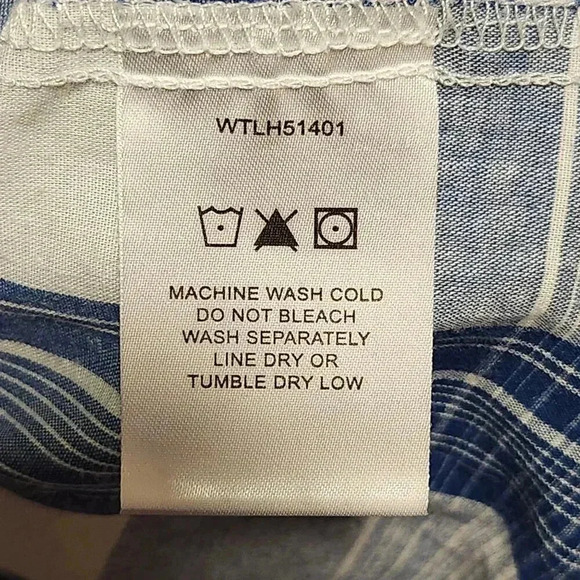 Wrangler Men's Size M Pearl Snap Button Up Shirt Blue/White‎ Plaid W/Pockets - Picture 4 of 6